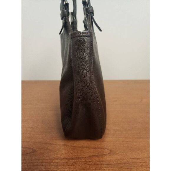 Longchamp Dark Brown Leather Handbag with Silver Hardware - Picture 5 of 10